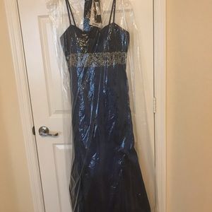 Mermaild Navy with silver embellishments dress